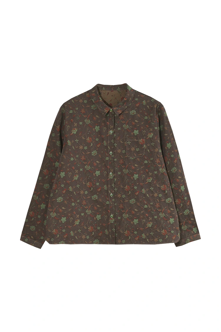 Afslappet bluse med blomsterprint til kvinder