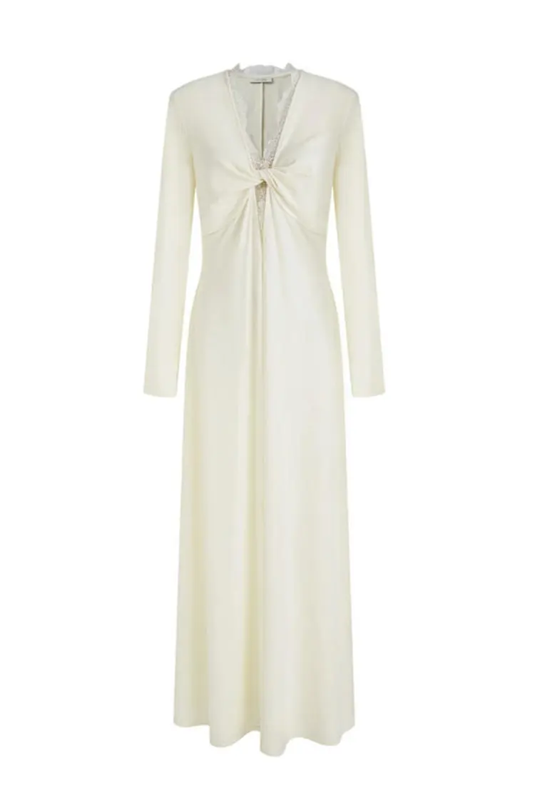 Dame maxi-kjole med blonder